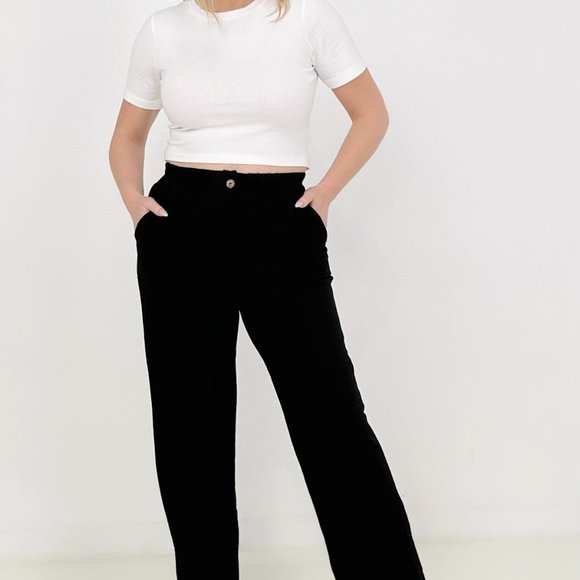 Blumin Apparel Solid Straight Leg Pants - Picture 1 of 7